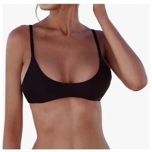 NWT SherryDC Black Swim Bikini Top Medium